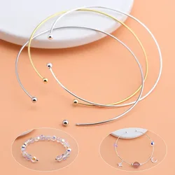 Sterling silver open ring beaded bracelet handmade diy material fashion popular jewelry accessories