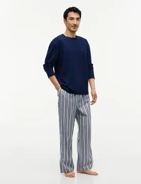 Set pijama camiseta algodón y pantalón tela rayas - Tommy Hilfiger - FashionsVida