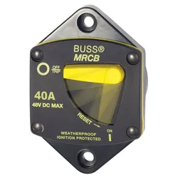 Panel Mount Circuit Breaker 40a Black One Size unisex