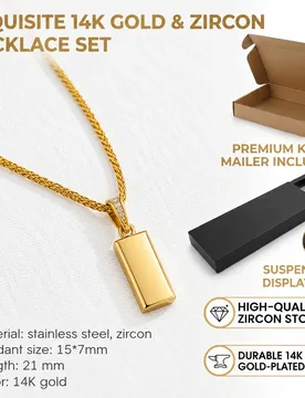 Dainty Blank Rectangular Bar Pendant Necklace Women Stainless Steel Paperclip Cable Tennis Chain Minimalist Jewelry Gift - Aliexpress - FashionsVida