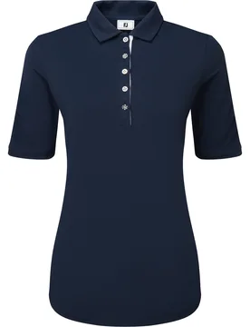 Polo Ruched Lisle, halbarm, navy xl - FootJoy - FashionsVida
