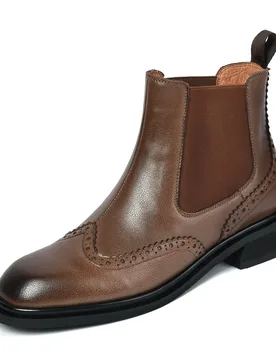 Women's Brogue Chelsea Boots Brogue Style British Style Ankle Boots and Short Boot Plus Size Retro Fashion daily female Boots - Aliexpress - FashionsVida