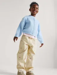 Barrel Denim Embroidered Jeans (2-8 Yrs) Ecru female