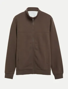 RED LABEL Sweatshirt Jacke mit Stehkragen Braun 3XL - S. Oliver - FashionsVida