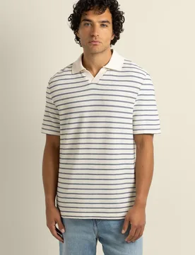 Bergen Mens Textured Stripe Polo Shirt - Larsson & Co - FashionsVida