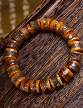 Yak bone dobby inlaid barrel bead strings single circle plain string men and women playing with vintage bracelet jewellery - Aliexpress - FashionsVida