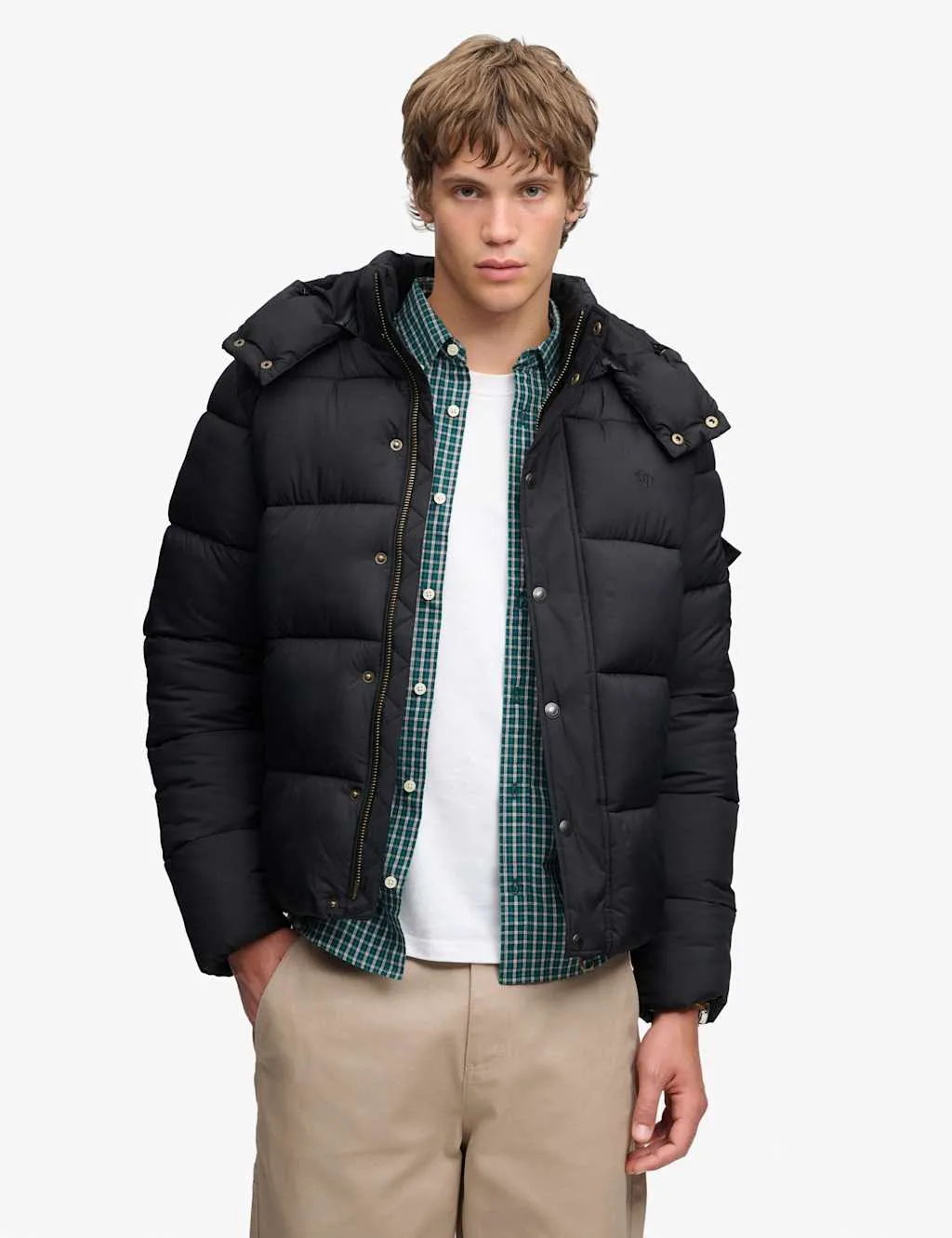 Quilted Padded Hooded Puffer Jacket Black male - Superdry & Co - FashionsVida