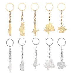 Stainless Steel Middle East Arab Watermelon Al-Aqsa Mosque Hebrew Keychain Key Ring Jewelry