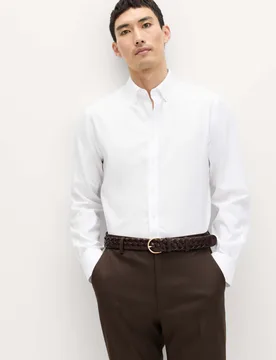 Slim Fit Ultimate Non Iron Pure Cotton Shirt White male - M&S - FashionsVida