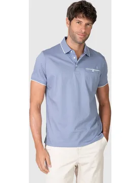 Polo de hombre de manga corta con detalles a contraste - Massana - FashionsVida
