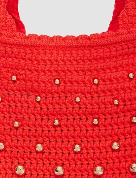 Bolso de mano de ganchillo, adornado con tachuelas y sin cierre - sandro - FashionsVida