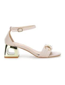 Sandalo con tacco 1602 Beige 39 - THE FIRST - FashionsVida