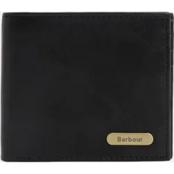 Cartera de piel con detalles en tartán