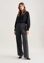 Bundfaltenhose aus Flanell Grau 40