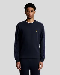 Men's Sports Tape Crew Neck Sweatshirt in Navy