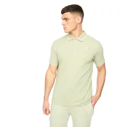 Mens Crufton Polo Shirt (Light Olive) Cotton - Size Medium