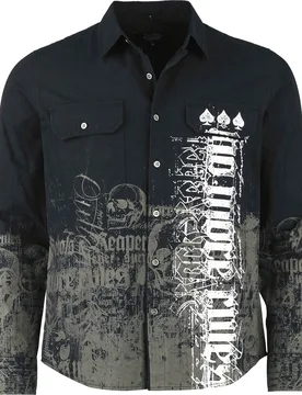Rock Langarmhemd - Rebels & Reapers - S bis XXL - für Männer - Größe M - schwarz - Männer - male - Rock Rebel by EMP - FashionsVida