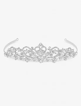 Women's Iris Raised Diamante Tiara - Gift Pouch in Silver - Silver - Size: One Size - Jon Richard - FashionsVida