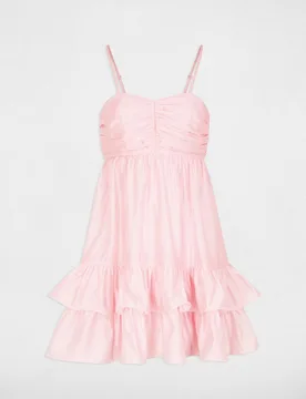 Vestido corto de tul con volantes - Morgan - FashionsVida