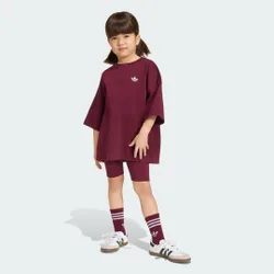 SET CYCLING SHORTS TEE 3-4A Maroon