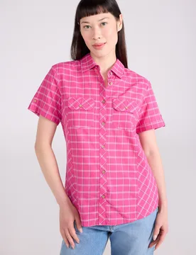 Holiday Womens Cotton Shirt - Bright Pink - Bright Pink - Size: 12 - Mountain Warehouse - FashionsVida