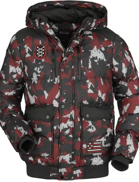 Camouflage/Flecktarn Winterjacke - Camouflage puffer jacket - S bis L - für Männer - Größe L - camouflage - Männer - male - Rock Rebel by EMP - FashionsVida