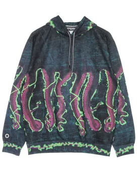 Felpa Leggera Cappuccio Uomo Shake Hoodie Black - Octopus - FashionsVida