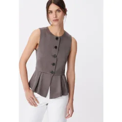 Chaleco de mujer con volante de lyocell®