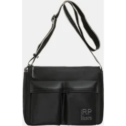 BOLSO CROSS BODY HOBO CON DOS BOLSILLOS DELANTEROS Y ASA BANDOLERA DECORATIVA