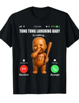 Funy Tung Tung Ai Baby Laughing is Calling Tuff Meme T-shirt For Men Women 100% Cotton T Shirts Short Sleeve Tops 0501-2 - Aliexpress - FashionsVida