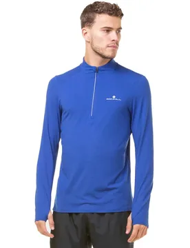 Core Thermal Half Zip Long Sleeve T-shirt DrkCobalt / BrightWhite S Men - Ronhill - FashionsVida