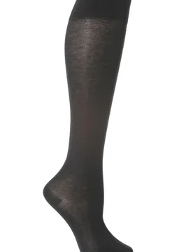 Pair Black Cotton Touch Knee High Socks Ladies 5.5-8 Ladies - - Black - Size: Small - Falke - FashionsVida