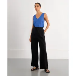 Pantalón de mujer largo detalle pliegues