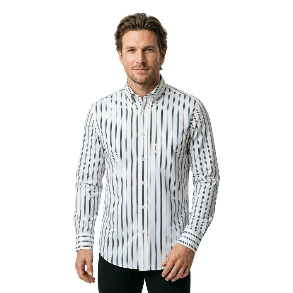 FaÇonnable Camicia A Maniche Lunghe Fm302192 Naval Blue XL - Façonnable - FashionsVida