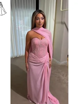 Vows Customized Cocktail Dresses Elegant Evening Party Dress Fishtail Skirt Pink Shawl Lace Embroidery Prom Dresses 2026 Luxury - Aliexpress - FashionsVida