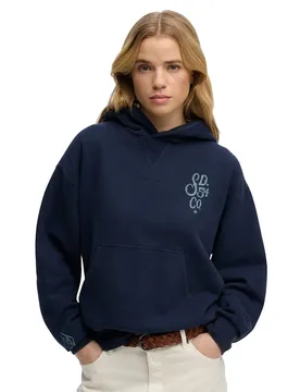 Felpa Con Cappuccio Heritage Hamptons Richest Navy L - Superdry - FashionsVida