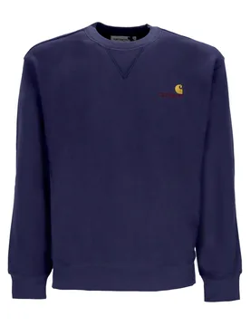 Felpa Girocollo Uomo American Script Sweat Enzian - CARHARTT WIP - FashionsVida