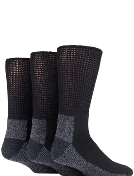 Mens and Women's 3 Pair FootNurse Workforce Diabetic Socks Black 6-11 Mens - Black - Size: 6-11 Mens - IOMI - FashionsVida