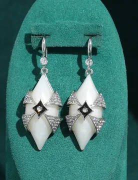 Vintage Clover White Shell Drop Earrings Luxury Antique Art Deco Gold Color Black Enamel Jewelry For Women Brand Quality Gift - Aliexpress - FashionsVida