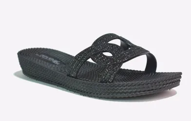 Criss Cross Womens Sandals - Black - Size Uk 6