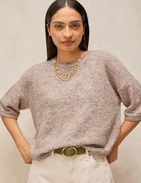 Kate Crew Neck Knitted T-Shirt Natural female - White stuff - FashionsVida