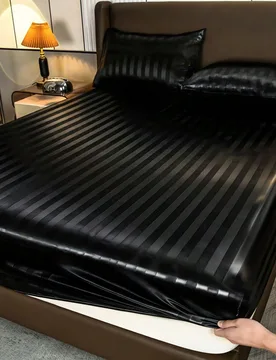 Piezas Juego de Ropa de Cama de Satén de Lujo, Juego de Ropa de Cama, Juego de Sábanas, Juego de Cubrecamas, Juego de Funda de Polvo de unicolor, Ju - Shein - FashionsVida