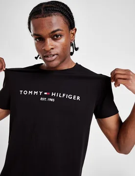 Core Embroidered Logo T-Shirt - Herren, Schwarz - male - Size: S - Tommy hilfiger - FashionsVida