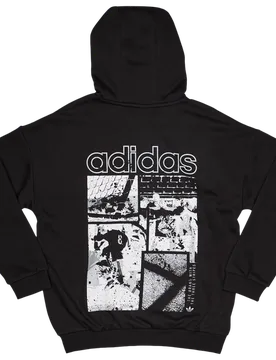 Ac Ess Pitch Gfx Kid's Hoodies - Black - Size 11 - 12 Years - Cotton Fleece - Black - Size: 11 - 12 Years - Adidas - FashionsVida