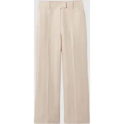 Pantalones anchos de mujer fluidos con lino