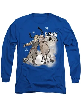 Unisex Frozen Snow Bros With Kristoff & Sven Long Sleeve T-Shirt, Royal Size: XL - Royal - Size: XL - Disney - FashionsVida