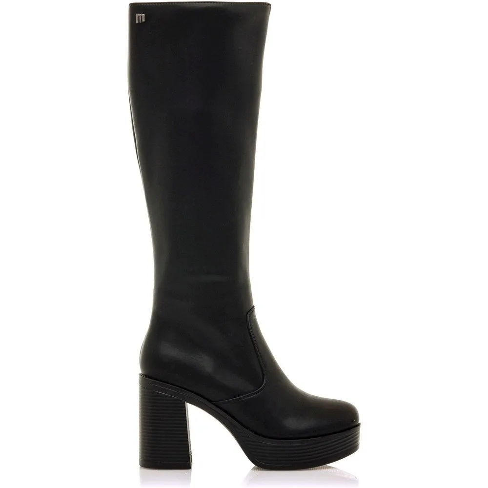 Botas básicas de mujer con un tacón ancho y plataforma - mustang - FashionsVida