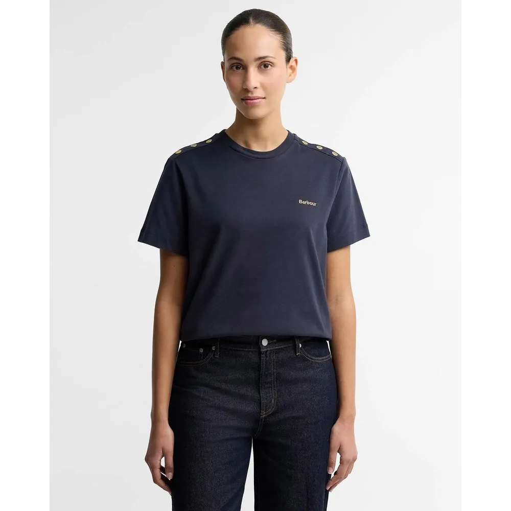 Camiseta de mujer alverstone de manga corta con logo - Barbour - FashionsVida
