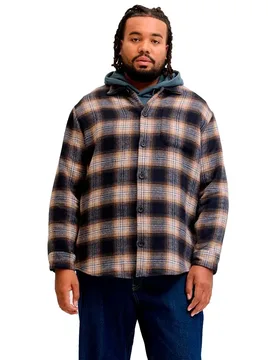 Camicia Overshirt Soho Ollie Plus Size Navy Blazer / Checks 3XL - Jack & jones - FashionsVida