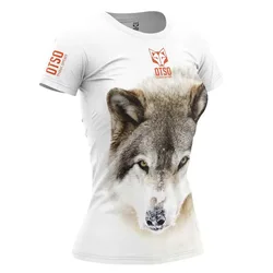 Wolf Short Sleeve T-shirt Multicolor L Women
